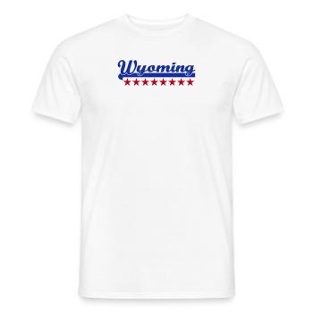 wyoming - Men's T-Shirt - white - Front - AI Model Male 178 dark (178cm)