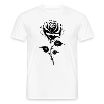 Rose Silhouette Blume - Männer T-Shirt - Weiß - Vorne - AI Model Male 178 dark (178cm)