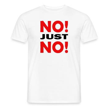 NoJustNo - Men's T-Shirt - white - Front - AI Model Male 178 dark (178cm)