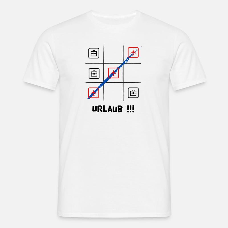 Tik tak to oder Käsekästchen, Urlaub oder Arbeit - Männer T-Shirt - Weiß