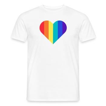 PRIDE Heart Rainbow - Men's T-Shirt - white - Front - AI Model Male 178 dark (178cm)