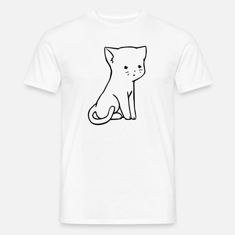 Süßes Katzen Design - Männer T-Shirt - Weiß