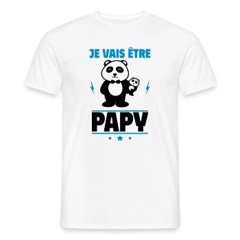 je vais être papy, annonce grosse,grand-père - T-shirt homme - blanc - Devant - AI Model Male 178 dark (178cm)