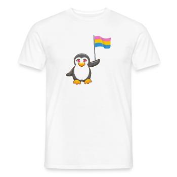 Pan Pride Pingouin pansexuel LGBT - T-shirt homme - blanc - Devant - AI Model Male 178 dark (178cm)