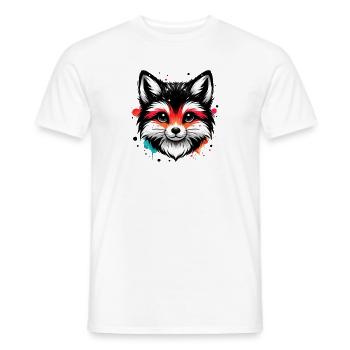 renard, animaux, forêt, renard roux, nature sauvage - T-shirt homme - blanc - Devant - AI Model Male 178 dark (178cm)