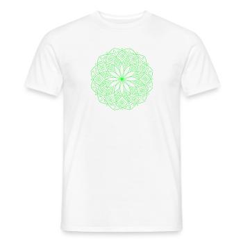 Seerose grün - Mandala made with Love - Männer T-Shirt - Weiß - Vorne - AI Model Male 178 dark (178cm)