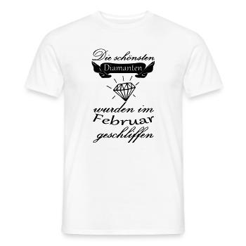 Februar Diamanten Geburtstag Geschenk Spruch - Männer T-Shirt - Weiß - Vorne - AI Model Male 178 dark (178cm)