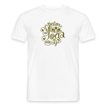 Yoga Relax T-shirt et profitez des exercices de yoga - T-shirt homme - blanc - Devant - AI Model Male 178 dark (178cm)
