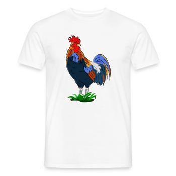 Coq coloré dans le style dessin animé - T-shirt homme - blanc - Devant - AI Model Male 178 dark (178cm)