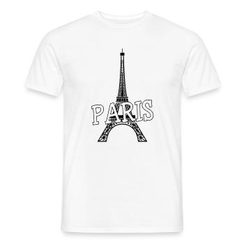 Paris - Men's T-Shirt - white - Front - AI Model Male 178 dark (178cm)