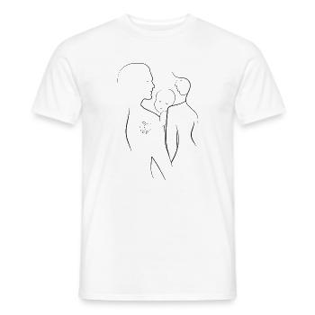 Famille Silhouette père,mère et enfant - T-shirt homme - blanc - Devant - AI Model Male 178 dark (178cm)