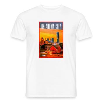 Oklahoma City Skyline Sonnenuntergang - Männer T-Shirt - Weiß - Vorne - AI Model Male 178 dark (178cm)