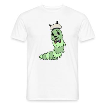 Niedliche Raupe – Cartoon Tier mit Schlips - Männer T-Shirt - Weiß - Vorne - AI Model Male 178 dark (178cm)