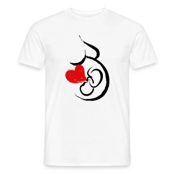 Bébé Ventre Coeur Bébé Grossesse Grossesse Maman - T-shirt homme - blanc - Devant - AI Model Male 178 dark (178cm)