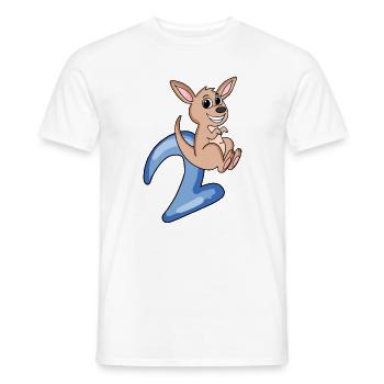 2nd birthday motif kangaroo - two years - Men's T-Shirt - white - Front - AI Model Male 178 dark (178cm)