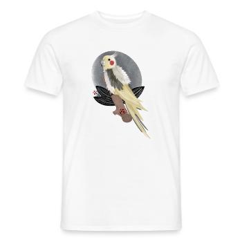 Nymphensittich Kakadu Illustration - Männer T-Shirt - Weiß - Vorne - AI Model Male 178 dark (178cm)