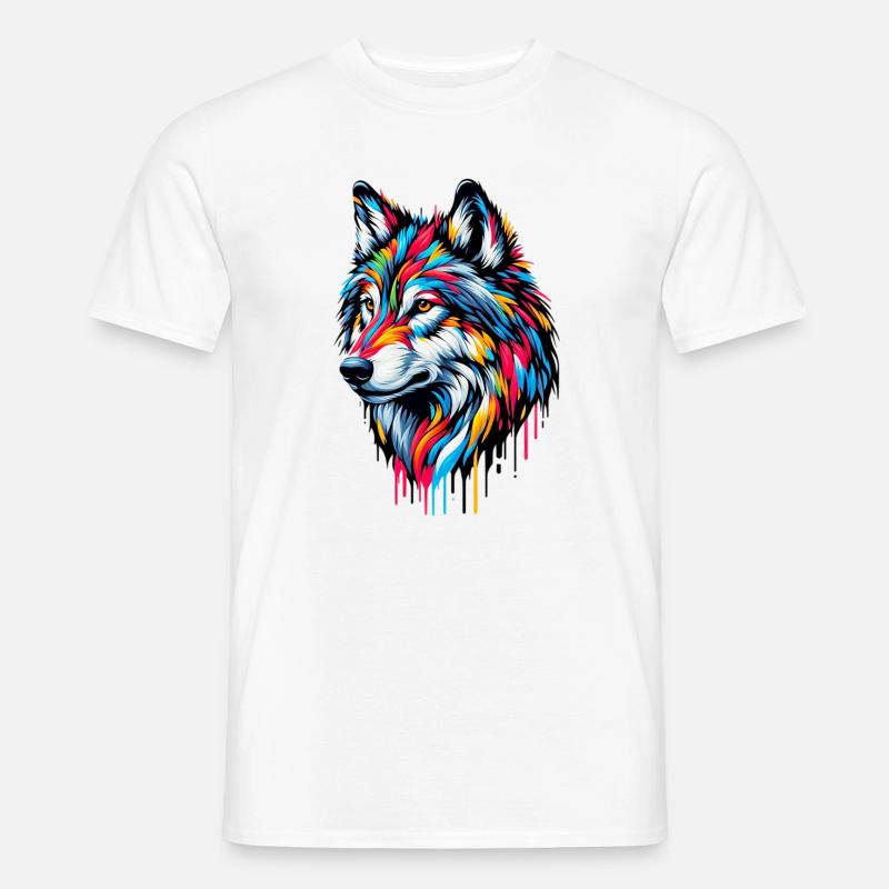 Wolf - Männer T-Shirt - Weiß