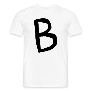 Buchstaben B - Männer T-Shirt - Weiß - Vorne - AI Model Male 178 dark (178cm)