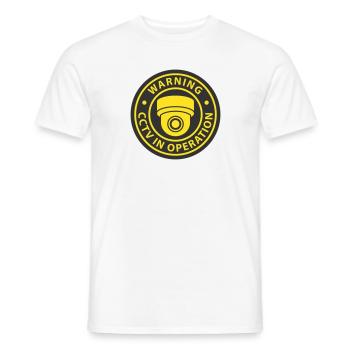 Symbolsymbol für Überwachungskameras in Verwendung. Stationäre Videoüberwachung - Männer T-Shirt - Weiß - Vorne - AI Model Male 178 dark (178cm)