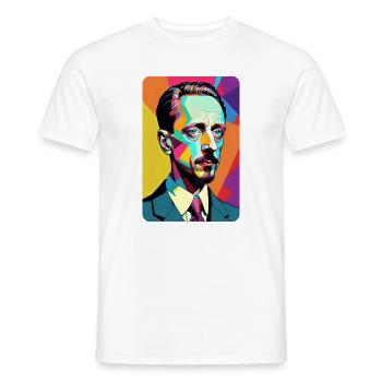Rainer Maria Rilke Comic Art Pop Art T-Shirt - Männer T-Shirt - Weiß - Vorne - AI Model Male 178 dark (178cm)