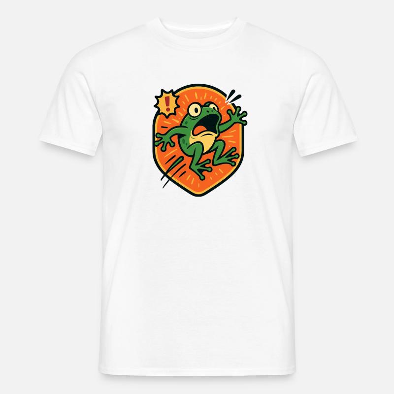 Panikfrosch-Abzeichen - Männer T-Shirt - Weiß