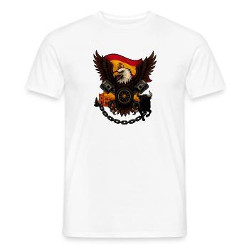 Eagle Rider – Strong Biker Spirit - T-shirt homme - blanc - Devant - AI Model Male 178 dark (178cm)