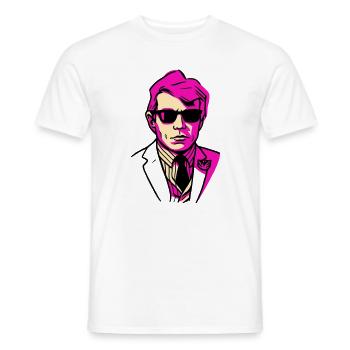 Pop art portrait with sunglasses - Men's T-Shirt - white - Front - AI Model Male 178 dark (178cm)