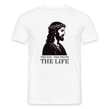 Jesus Silhouette mit Dornenkrone - Männer T-Shirt - Weiß - Vorne - AI Model Male 178 dark (178cm)