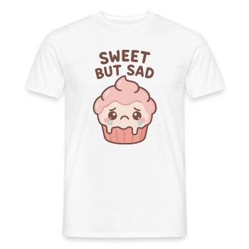 Süße, aber traurige Cupcake-Illustration - Männer T-Shirt - Weiß - Vorne - AI Model Male 178 dark (178cm)