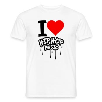 J’adore la musique hip hop - T-shirt homme - blanc - Devant - AI Model Male 178 dark (178cm)