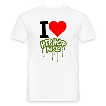 J’adore la musique hip hop - T-shirt homme - blanc - Devant - AI Model Male 178 dark (178cm)