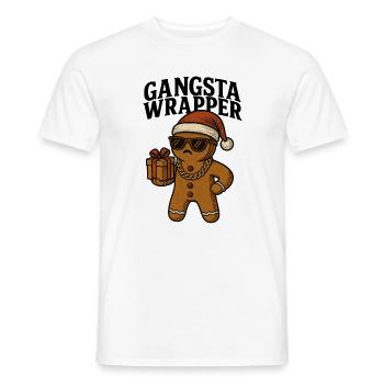 Gangsta Wrapper Weihnachten Humor Gingerbread - Männer T-Shirt - Weiß - Vorne - AI Model Male 178 dark (178cm)