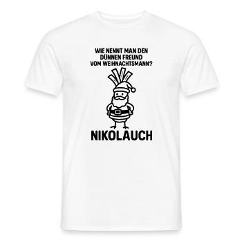 nikolauch Weihnachtsmann witz witzig  - Männer T-Shirt - Weiß - Vorne - AI Model Male 178 dark (178cm)