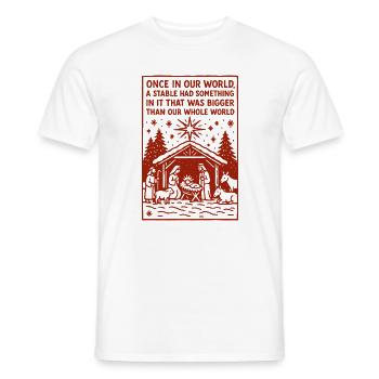 Bigger than our whole world 1 - Men's T-Shirt - white - Front - AI Model Male 178 dark (178cm)