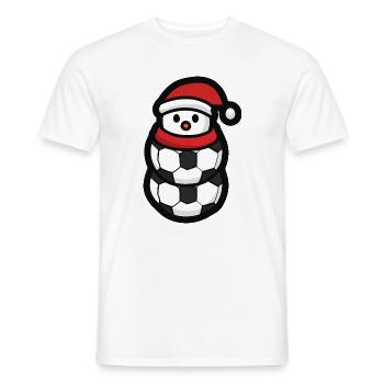 Sports de Noël avec bonhomme de neige de football - T-shirt homme - blanc - Devant - AI Model Male 178 dark (178cm)