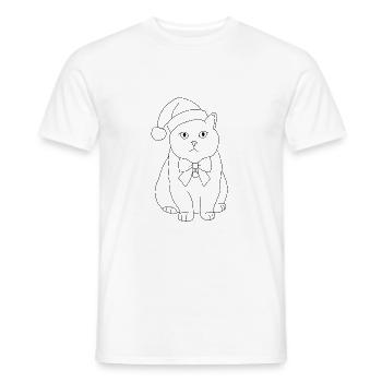 Weihnachtskatze - Männer T-Shirt - Weiß - Vorne - AI Model Male 178 dark (178cm)