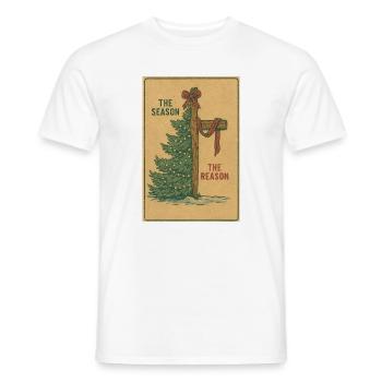 The Season The Reason Vintage Christmas Christian  - Men's T-Shirt - white - Front - AI Model Male 178 dark (178cm)