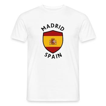 Madrid shield with Spanish flag - Men's T-Shirt - white - Front - AI Model Male 178 dark (178cm)