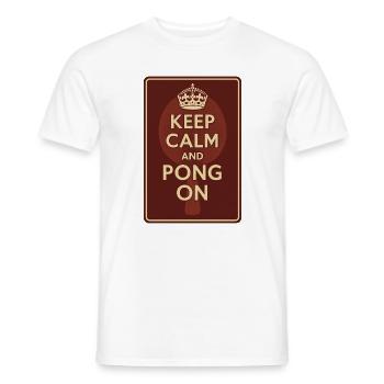 Keep Calm and Pong On / Ping - Männer T-Shirt - Weiß - Vorne - AI Model Male 178 dark (178cm)
