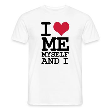 I Love Me Myself and I - Humor - Men's T-Shirt - white - Front - AI Model Male 178 dark (178cm)
