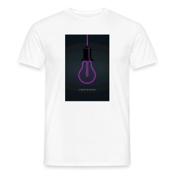 Affiche Créative de Mode Néon - T-shirt homme - blanc - Devant - AI Model Male 178 dark (178cm)