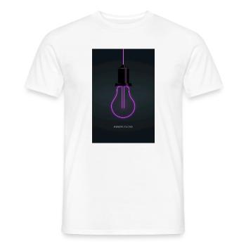 Inner Glow Neon Light Bulb Poster - Men's T-Shirt - white - Front - AI Model Male 178 dark (178cm)