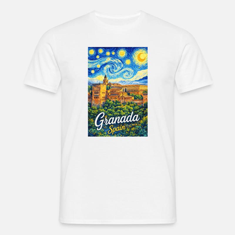 Granada, Spagna - Maglietta da uomo - bianco