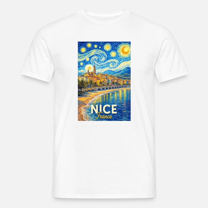 Nizza, Francia - T-shirt uomo - bianco