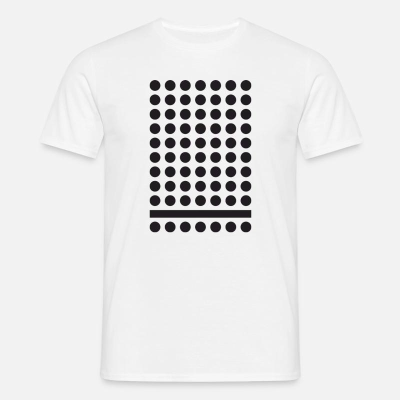 Monochrome Dot Grid Pattern - Men's T-Shirt - white