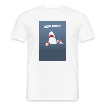 I Regret Everything Funny Shark Humor Saying - Men's T-Shirt - white - Front - AI Model Male 178 dark (178cm)