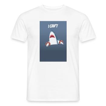 I Can't Funny Shark Meme Design - Men's T-Shirt - white - Front - AI Model Male 178 dark (178cm)