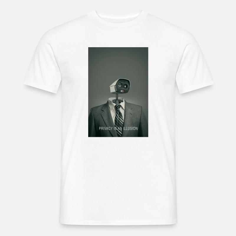 Privacy Is An Illusion Poster Minimal - Männer T-Shirt - Weiß