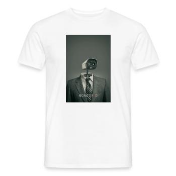 silent surveillance,surveillance,surveillance,practice Minimal Poster - Men's T-Shirt - white - Front - AI Model Male 178 dark (178cm)