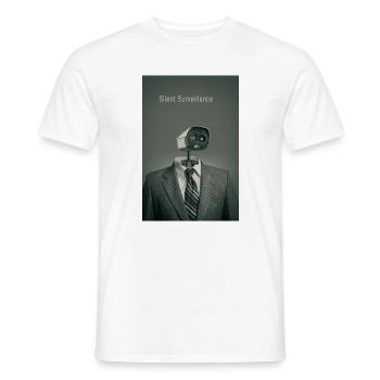 Silent Surveillance Minimal Poster Art - Men's T-Shirt - white - Front - AI Model Male 178 dark (178cm)